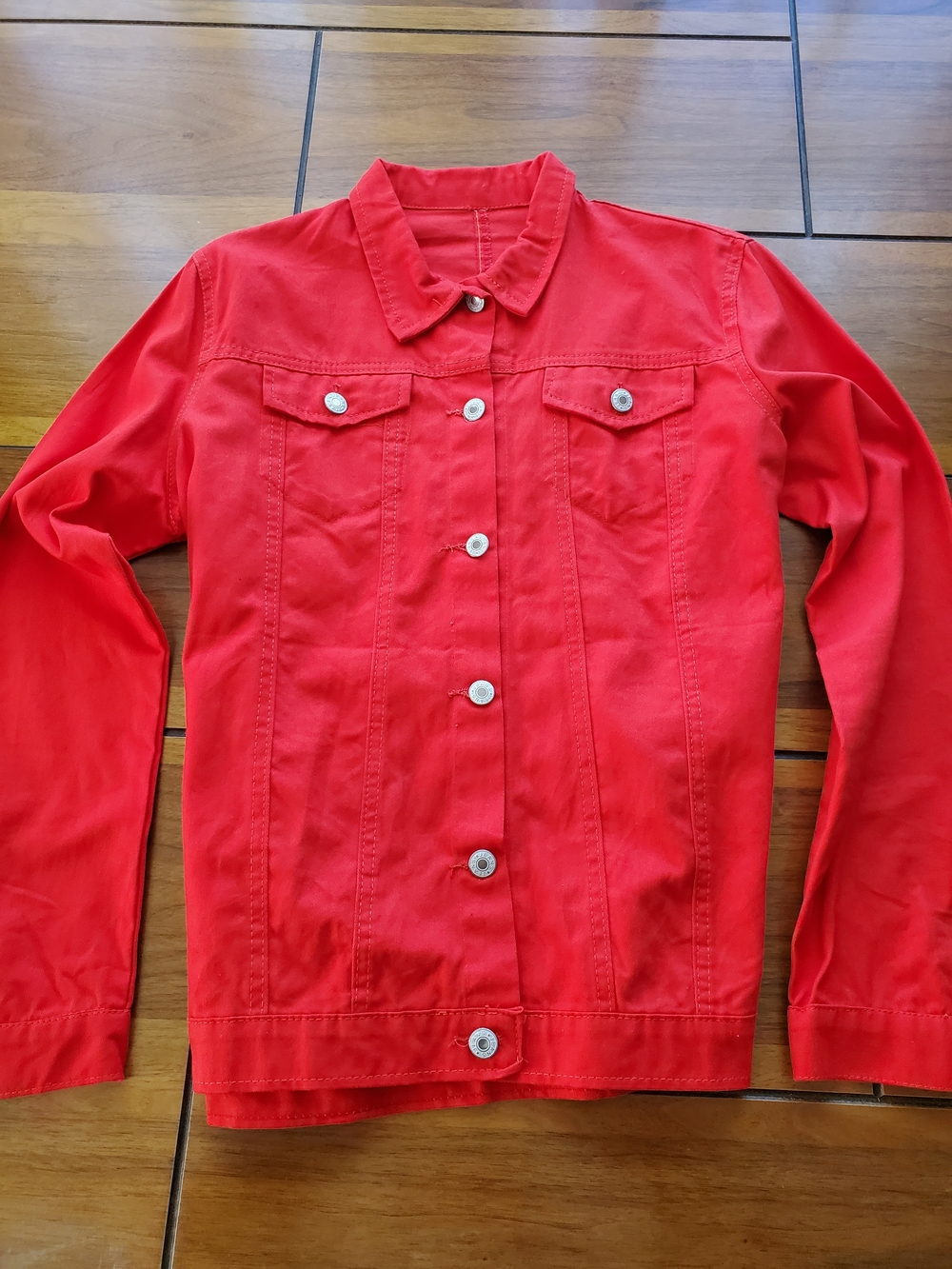 Men's Red Denim Trucker Jacket